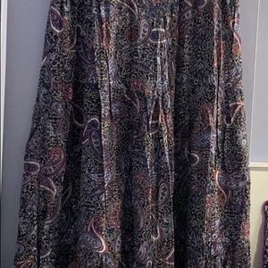 Black & blue paisley palazzo pants. NWOT